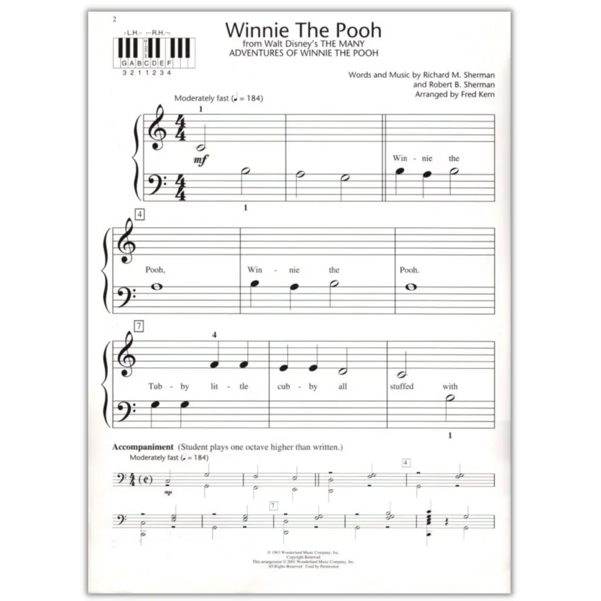 Winnie The Pooh From Walt Disney - Hal Leonard piano student library