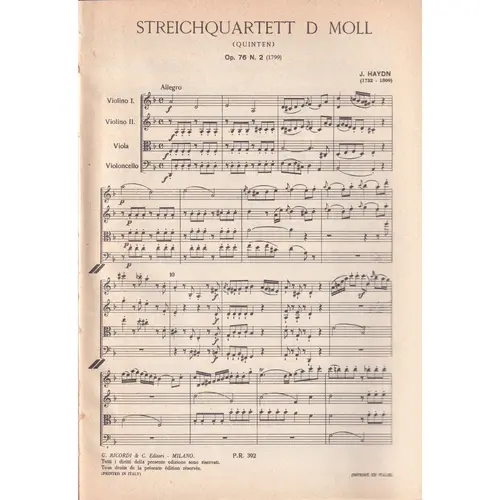 Streichquartett Op.  76 N.2