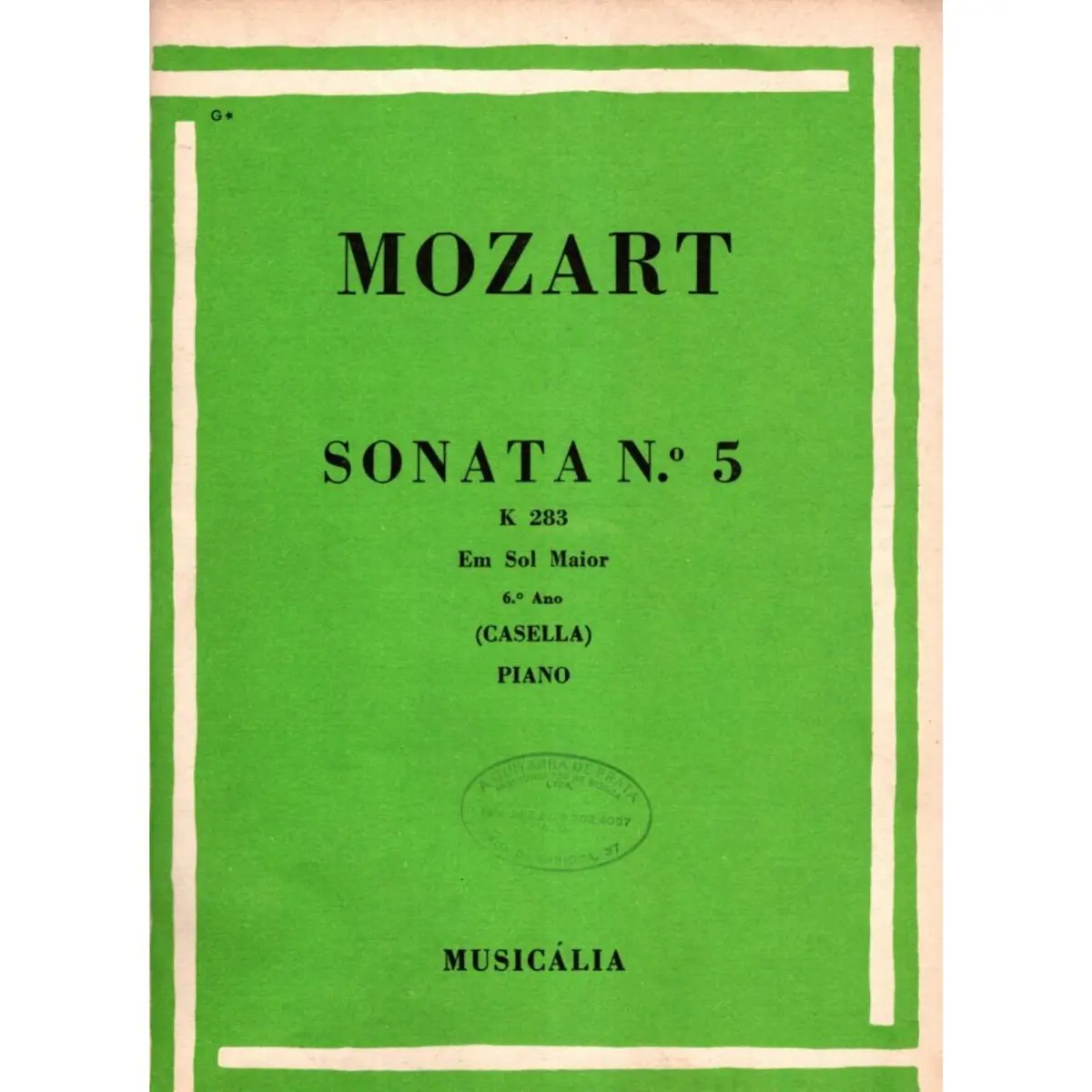 Sonata N.5 Em Sol Maior-Kv 283