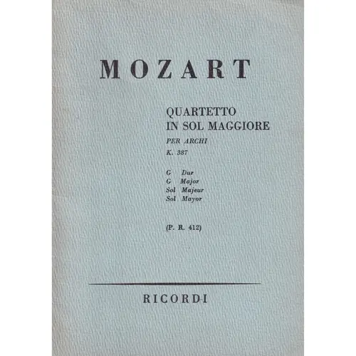 Quartetto In Sol Mag. Kv 387  ( study score )