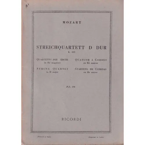 Streichquartett D Dur-K.499