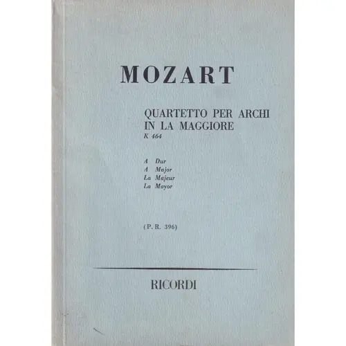 Quartetto Per Archi La Maj - Kv 464  ( study score )