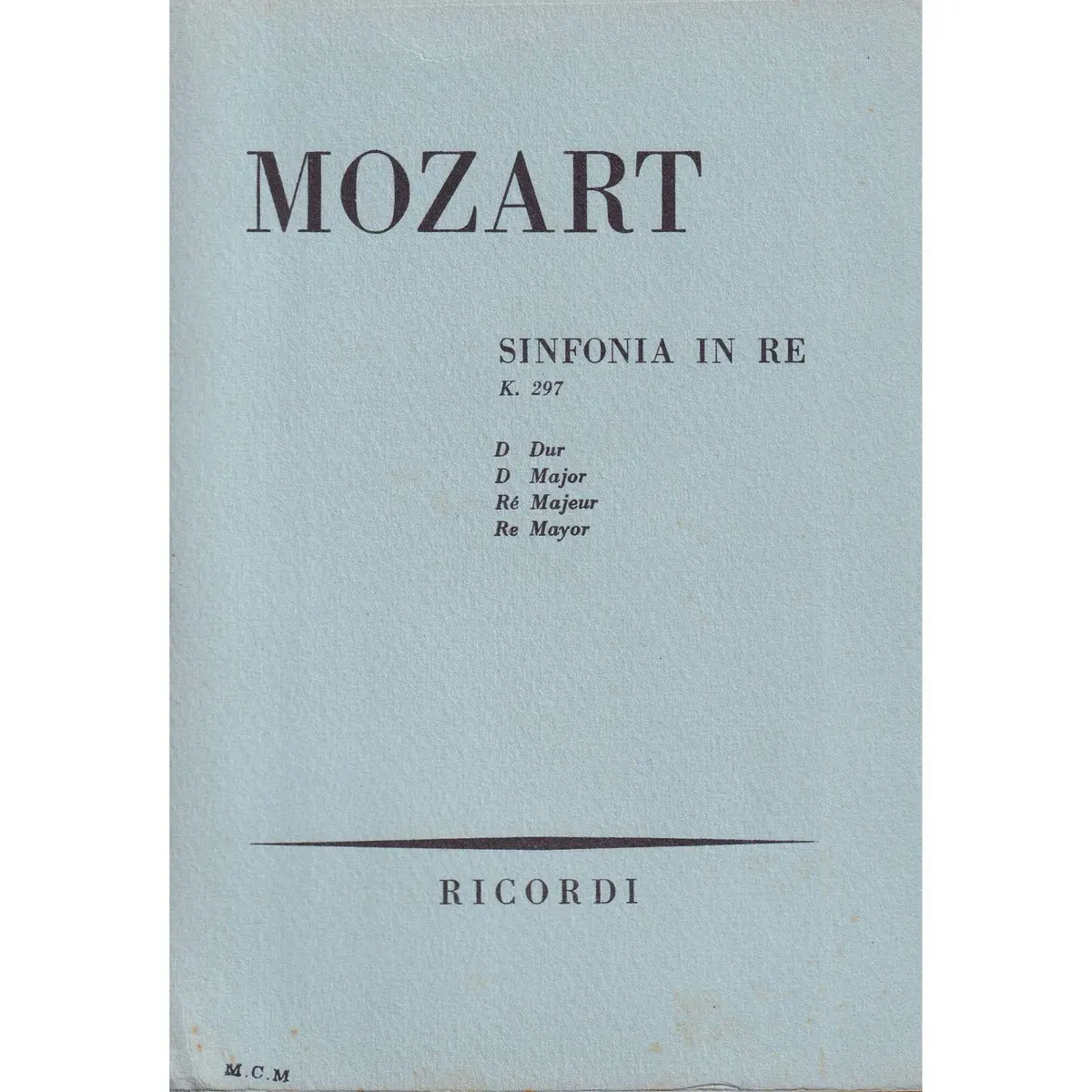 Sinfonia In Re Maj. - Kv 297  ( study score )  (Edição Antiga)