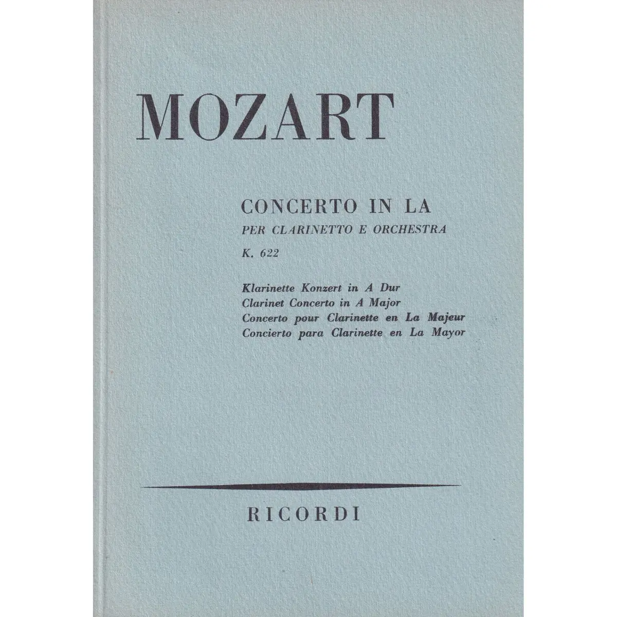Concerto In La -Clar. E Orq-K.622