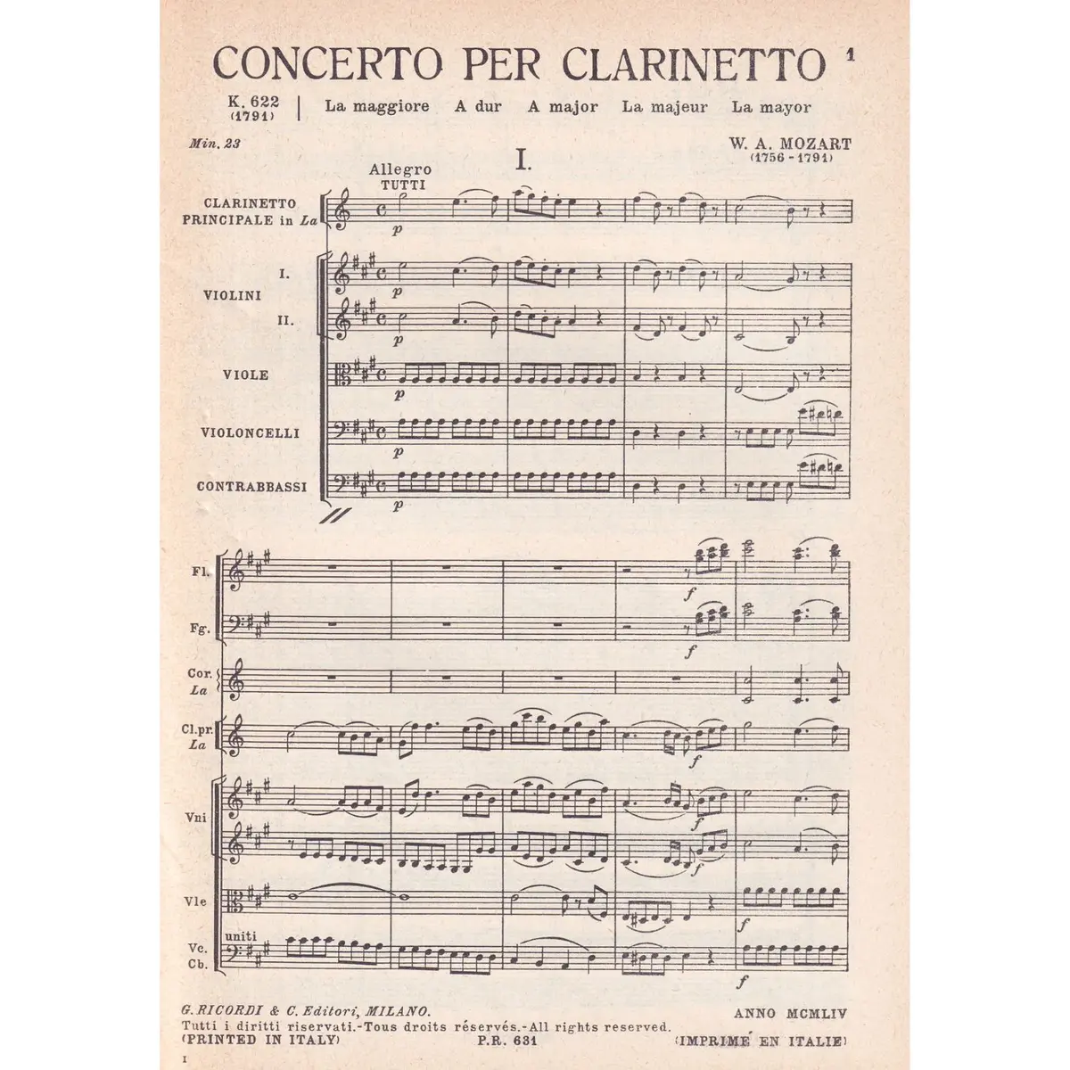 Concerto In La -Clar. E Orq-K.622