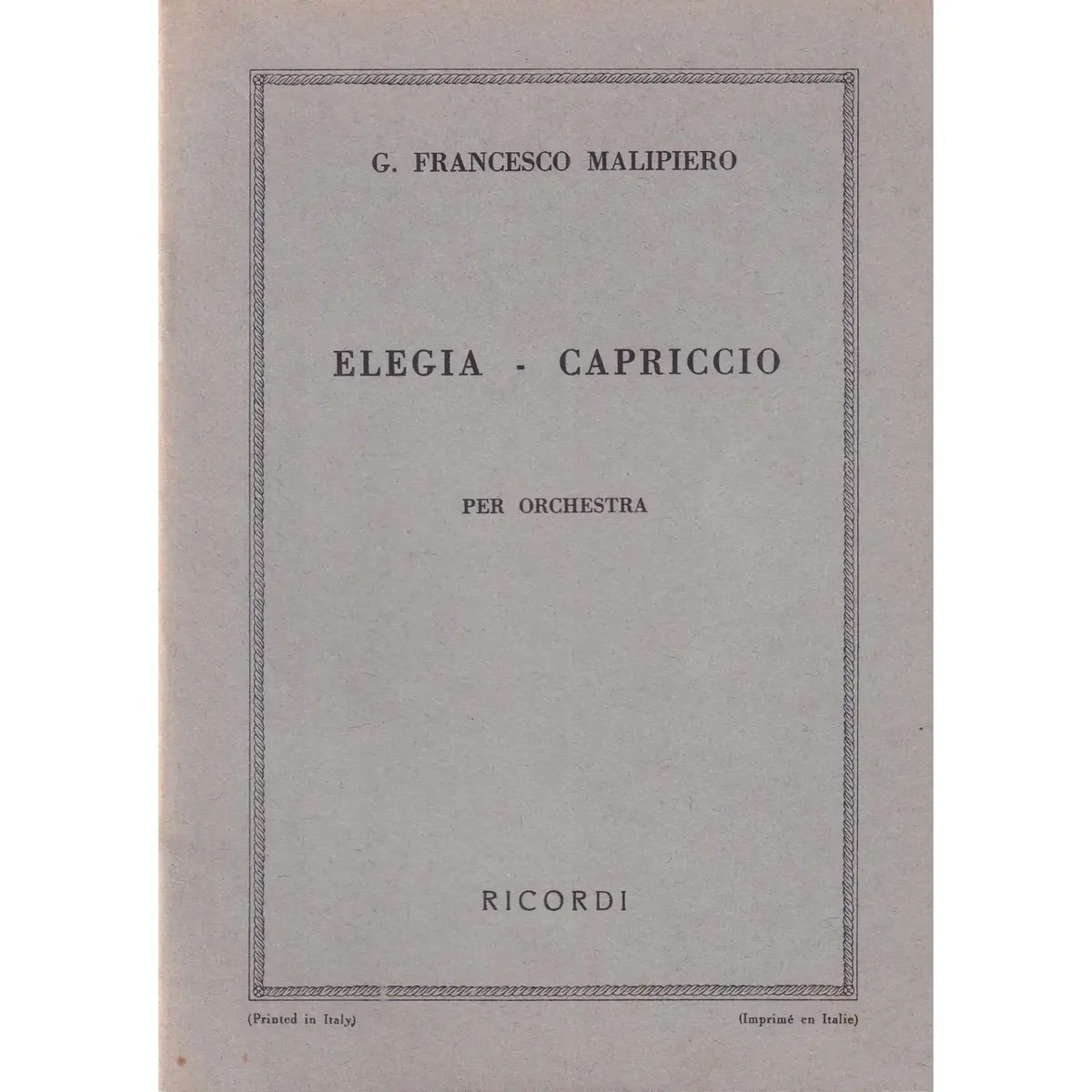 Elegia-Capriccio