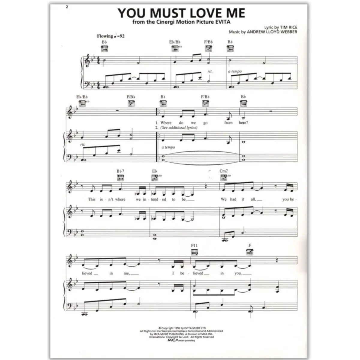 You Must Love Me From Evita