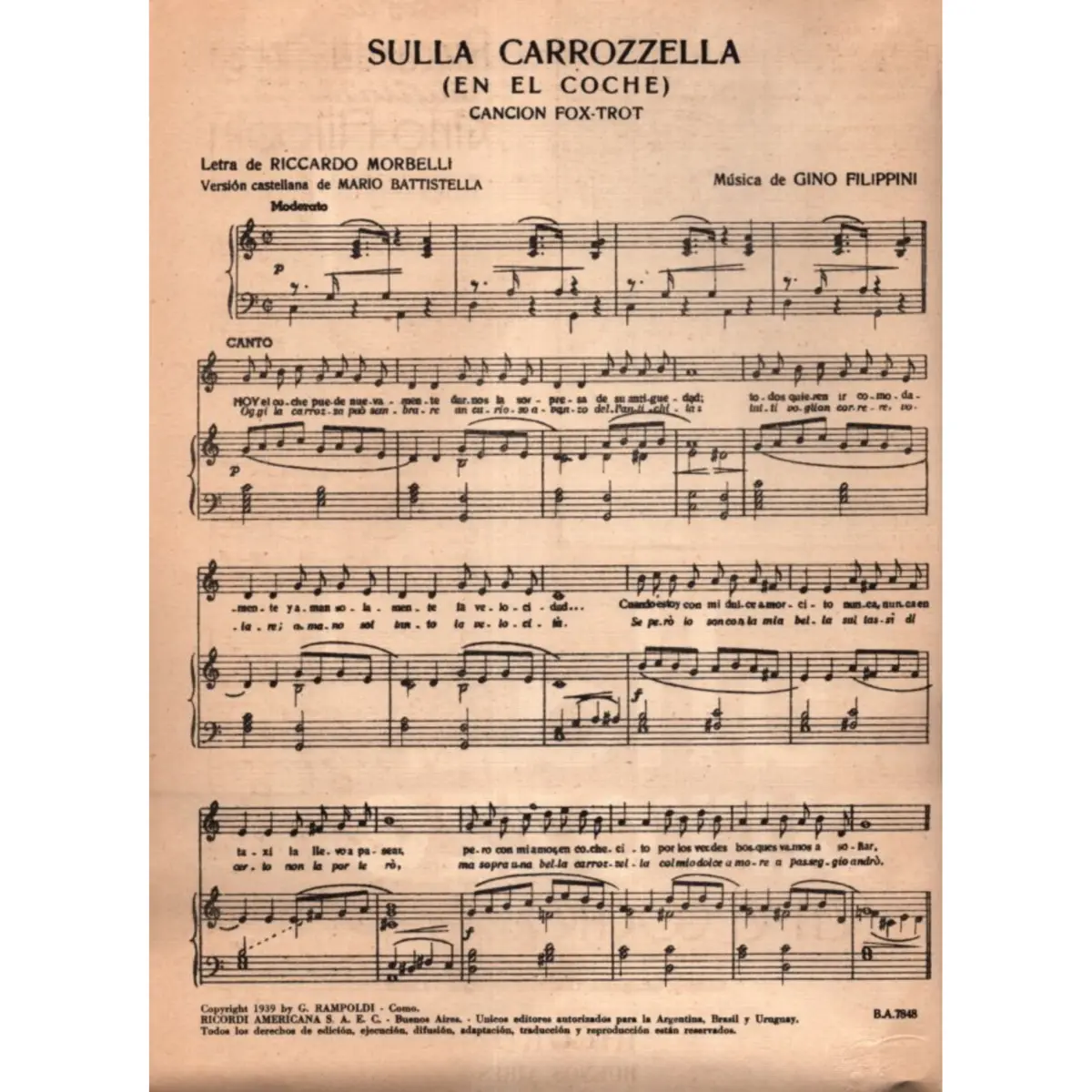 Sulla Carrozella - Cancion Fox-Trot  (Edição Antiga)