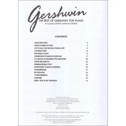 Gershwin For Piano