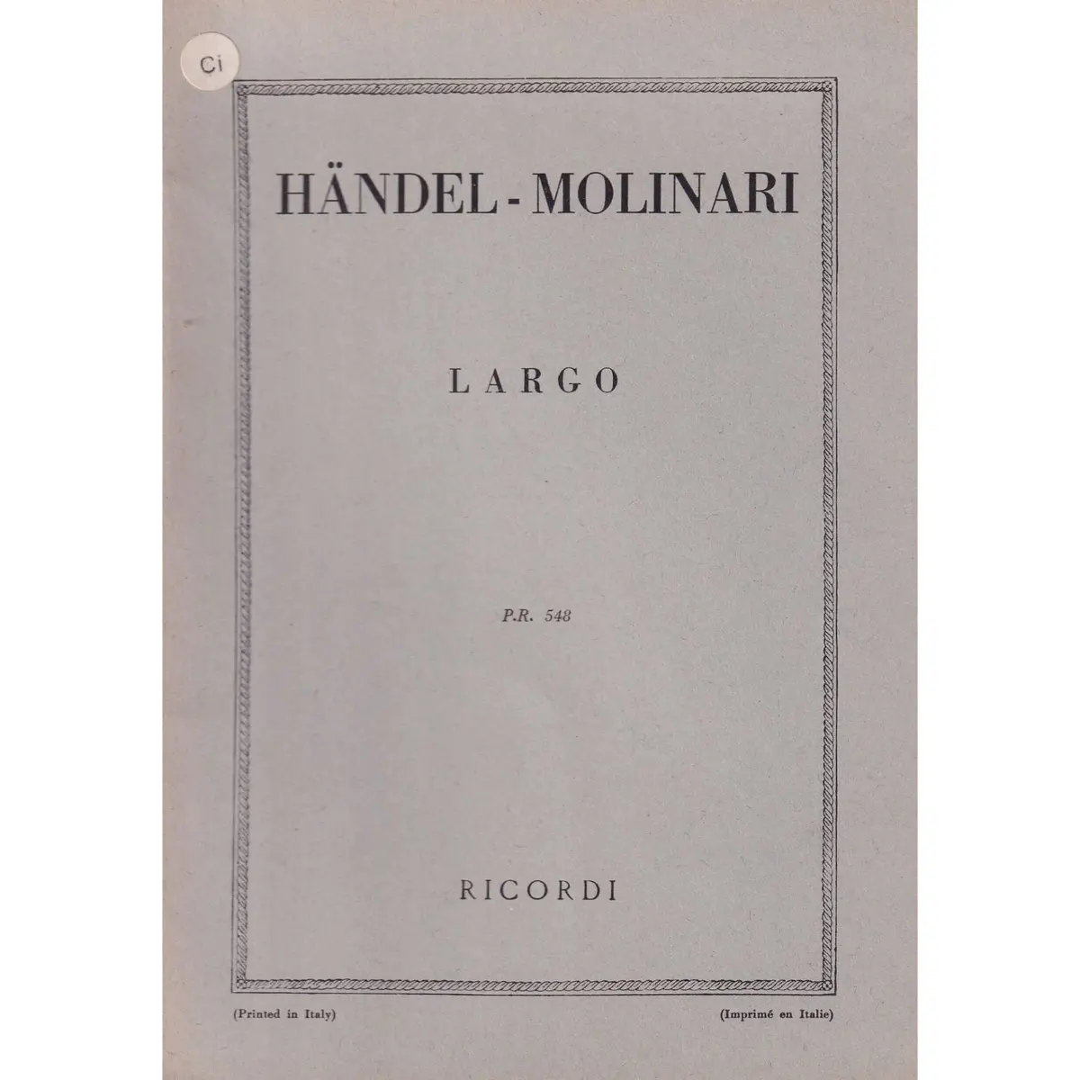 Largo Dall Opera Serse  ( study score )