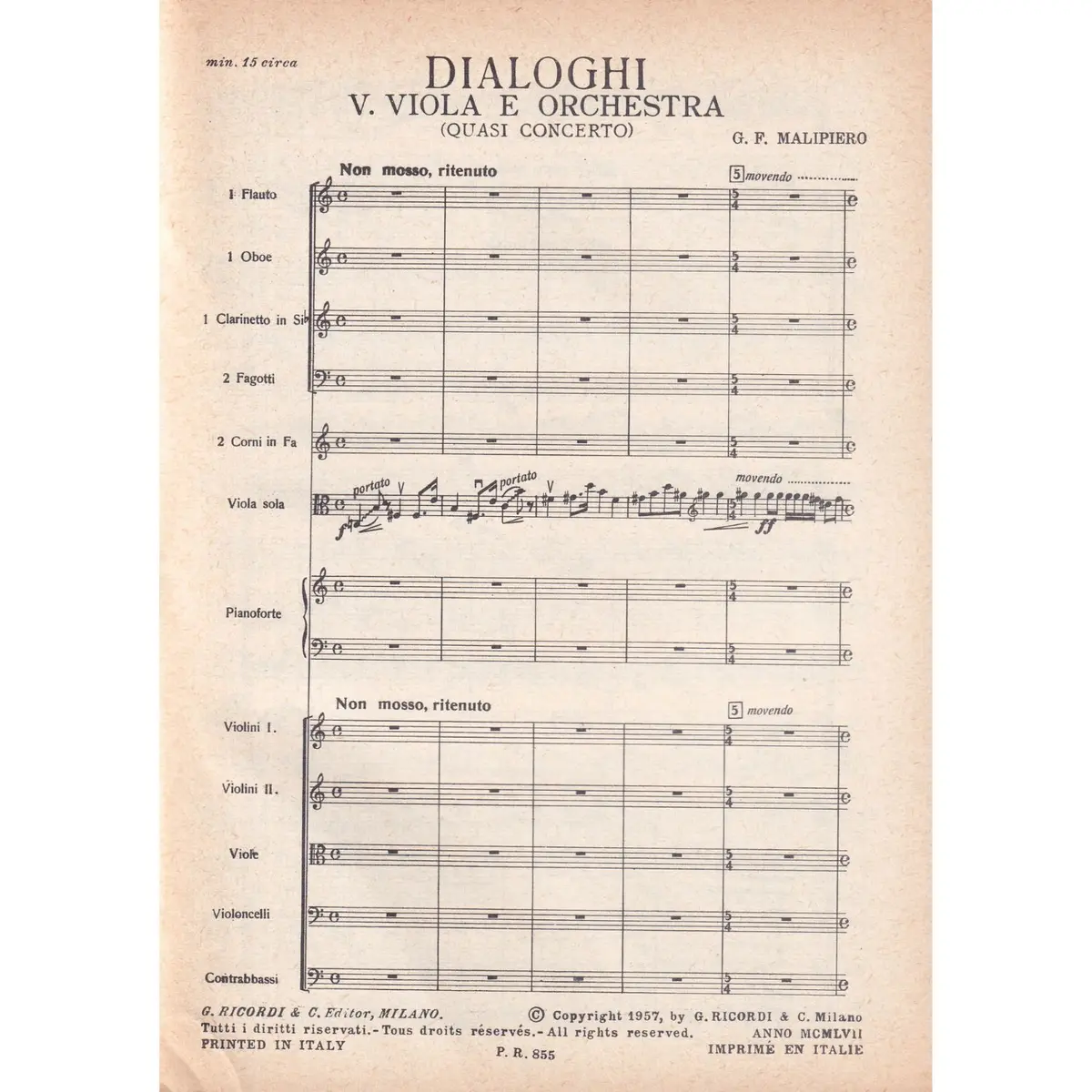 Dialoghi - Viola E Orch.  ( study score )