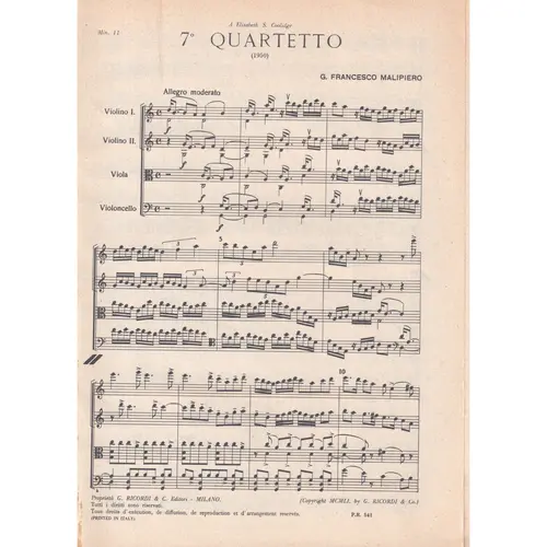7. Quartetto ( study score )