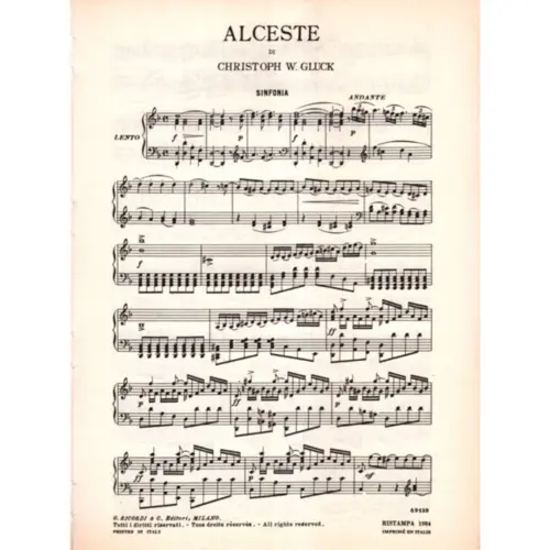 Alceste - Opera Completa - Vocal Score