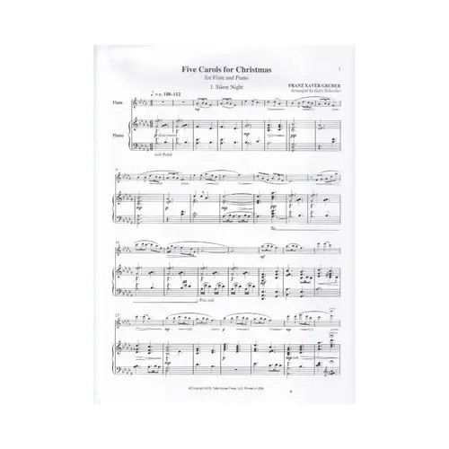 Five Carols For Christmas For Flute Et Piano