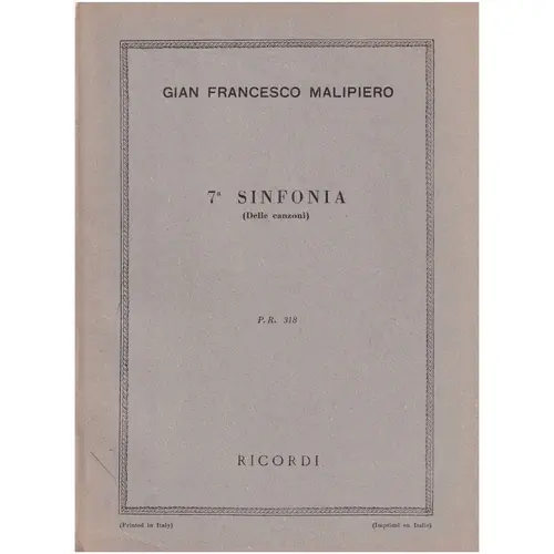 7.A Sinfonia (Delle Canzoni) ( study score )  (Edição Antiga)