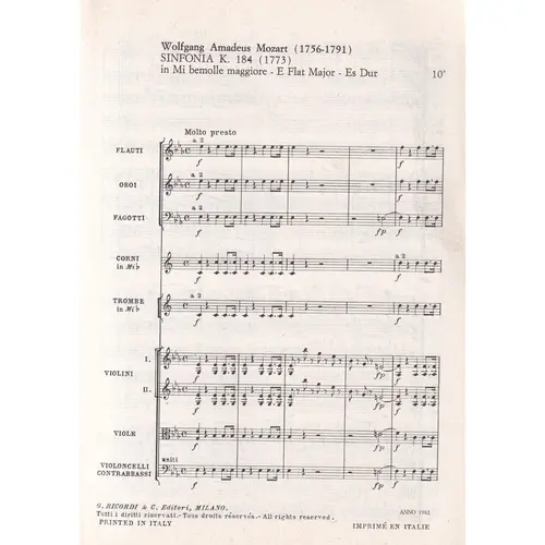 49 Sinfonie - Vol.2 (17 Sinf: Kv 184-551)  ( study score )
