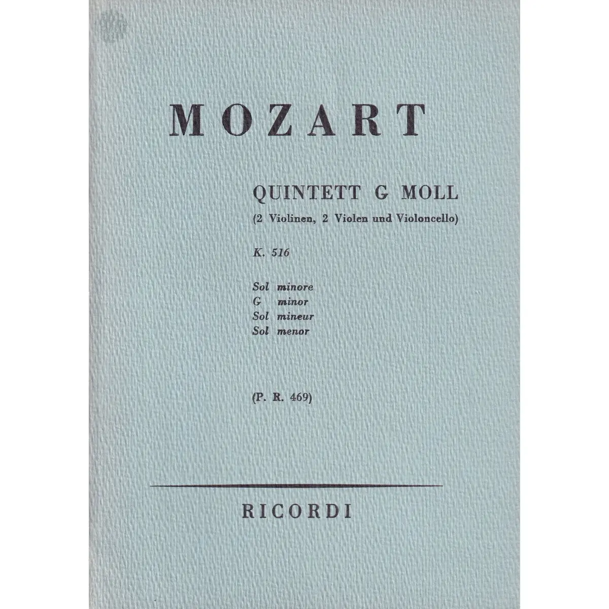 Quintett G Moll - Kv 516  ( study score )
