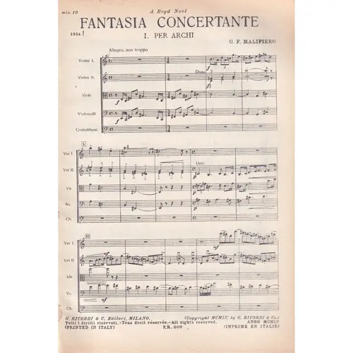 Fantasie Concertanti  ( study score )