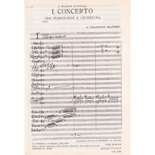 1.O Concerto Per Piano  ( study score )