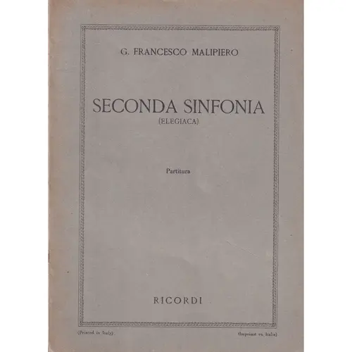 Seconda Sinfonia (Elegiaca)  ( study score )