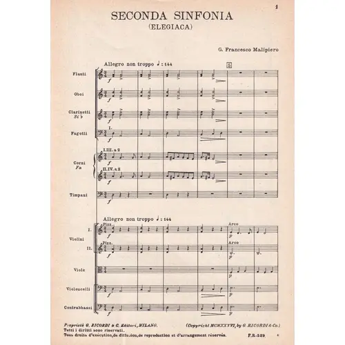Seconda Sinfonia (Elegiaca)  ( study score )