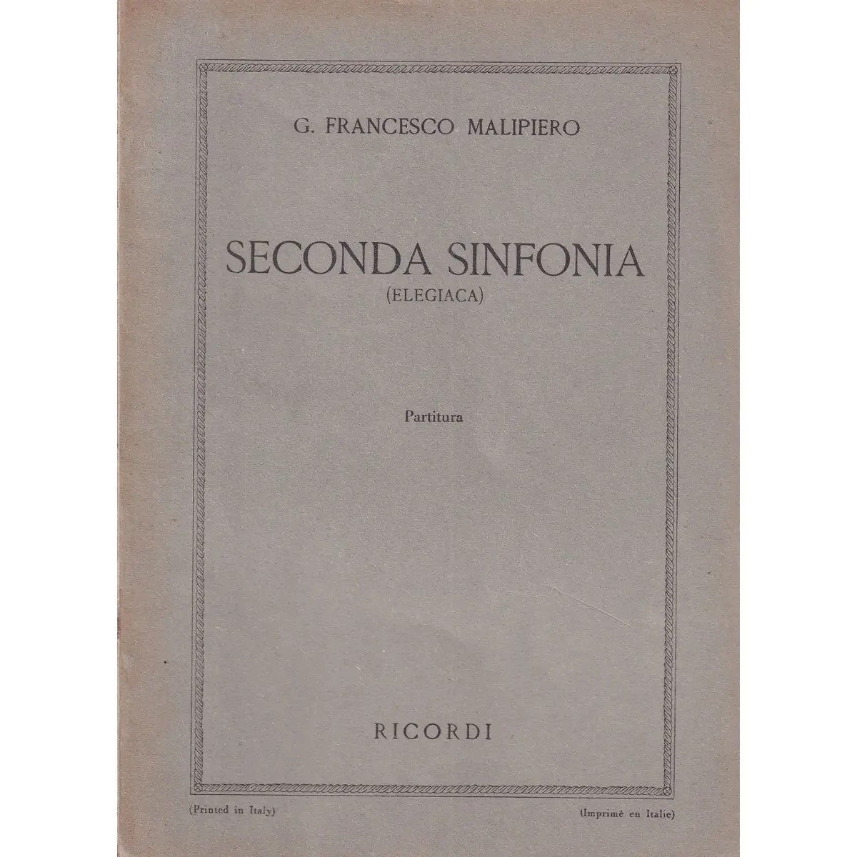 Seconda Sinfonia (Elegiaca)  ( study score )