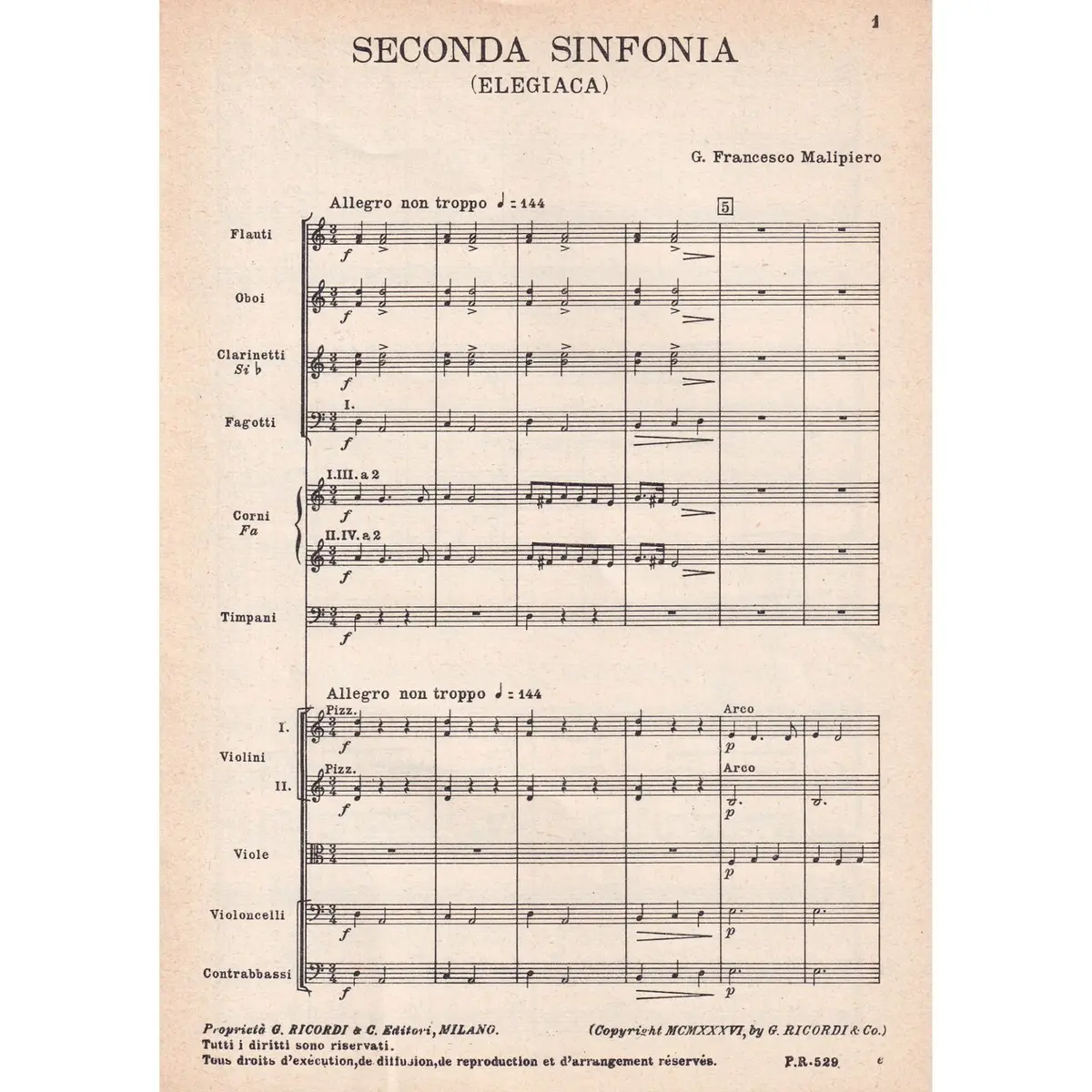 Seconda Sinfonia (Elegiaca)  ( study score )