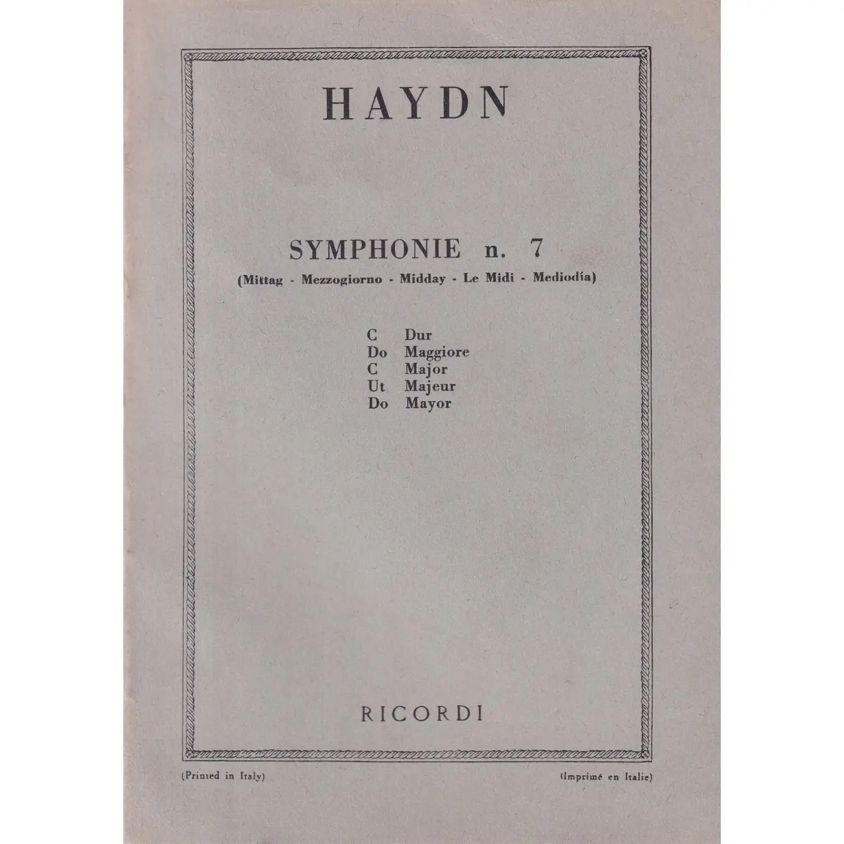Symphonie N.7 - Mittag -Midday  ( study score )