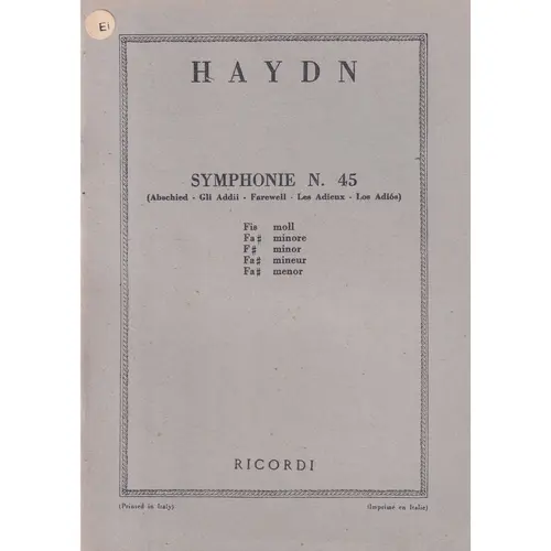 Symphonie N.45 - Abchied - Les Adieux  ( study score )