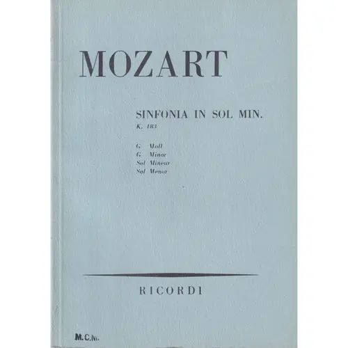 Sinfonia In Sol Min - Kv 183  ( study score )