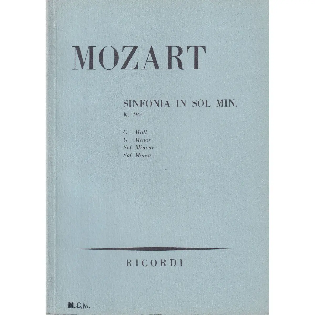 Sinfonia In Sol Min - Kv 183  ( study score )
