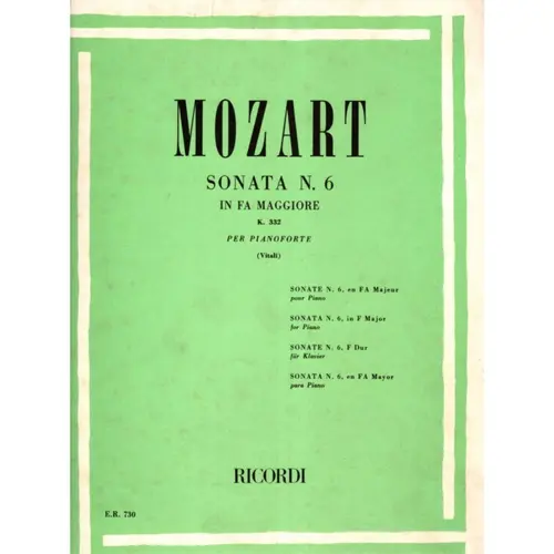 Sonata N.6 In Fa Mag - Kv 332 (Rev. Vitali)