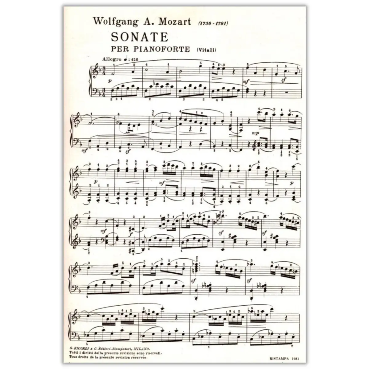 Sonata N.6 In Fa Mag - Kv 332 (Rev. Vitali)