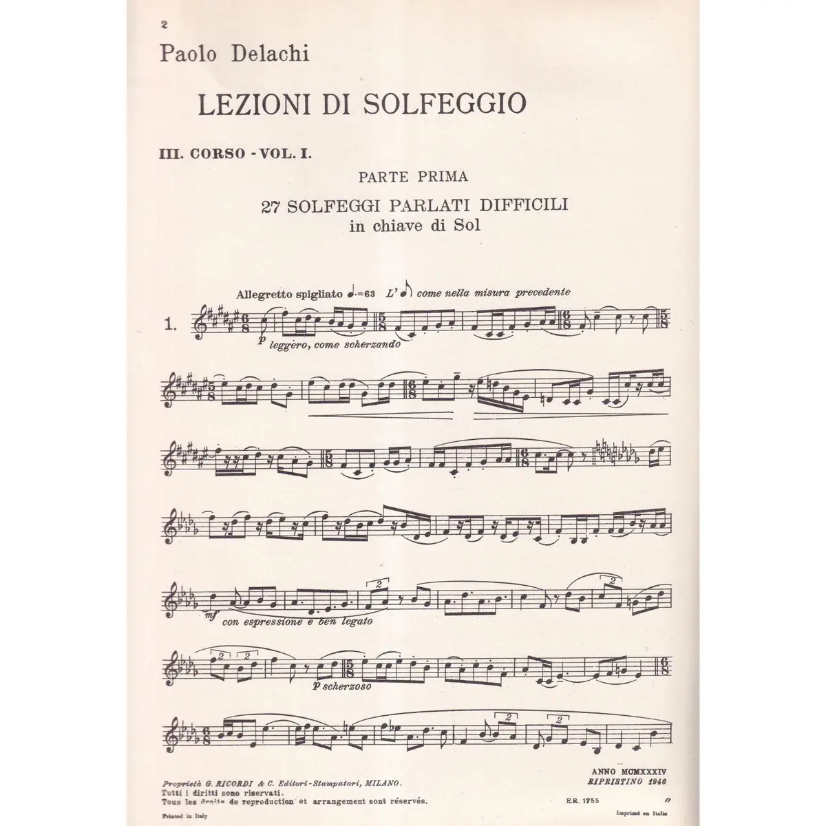 Lezioni di Solfeggio - Corso 3 - Vol.1