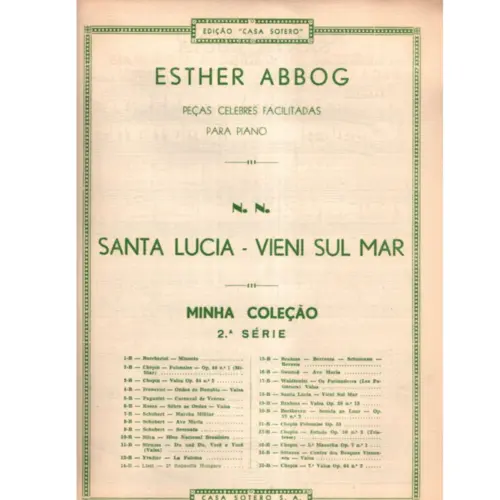 Santa Lucia / Vieni Sul Mar  - Ar. E. Abbog  (Edição Antiga)