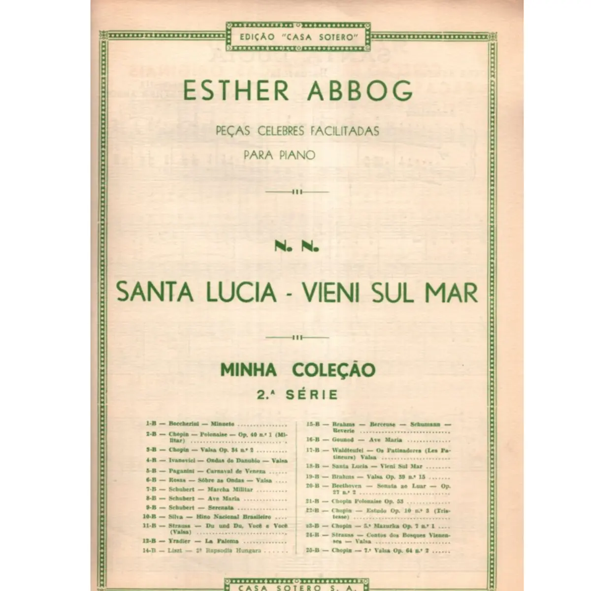Santa Lucia / Vieni Sul Mar  - Ar. E. Abbog  (Edição Antiga)