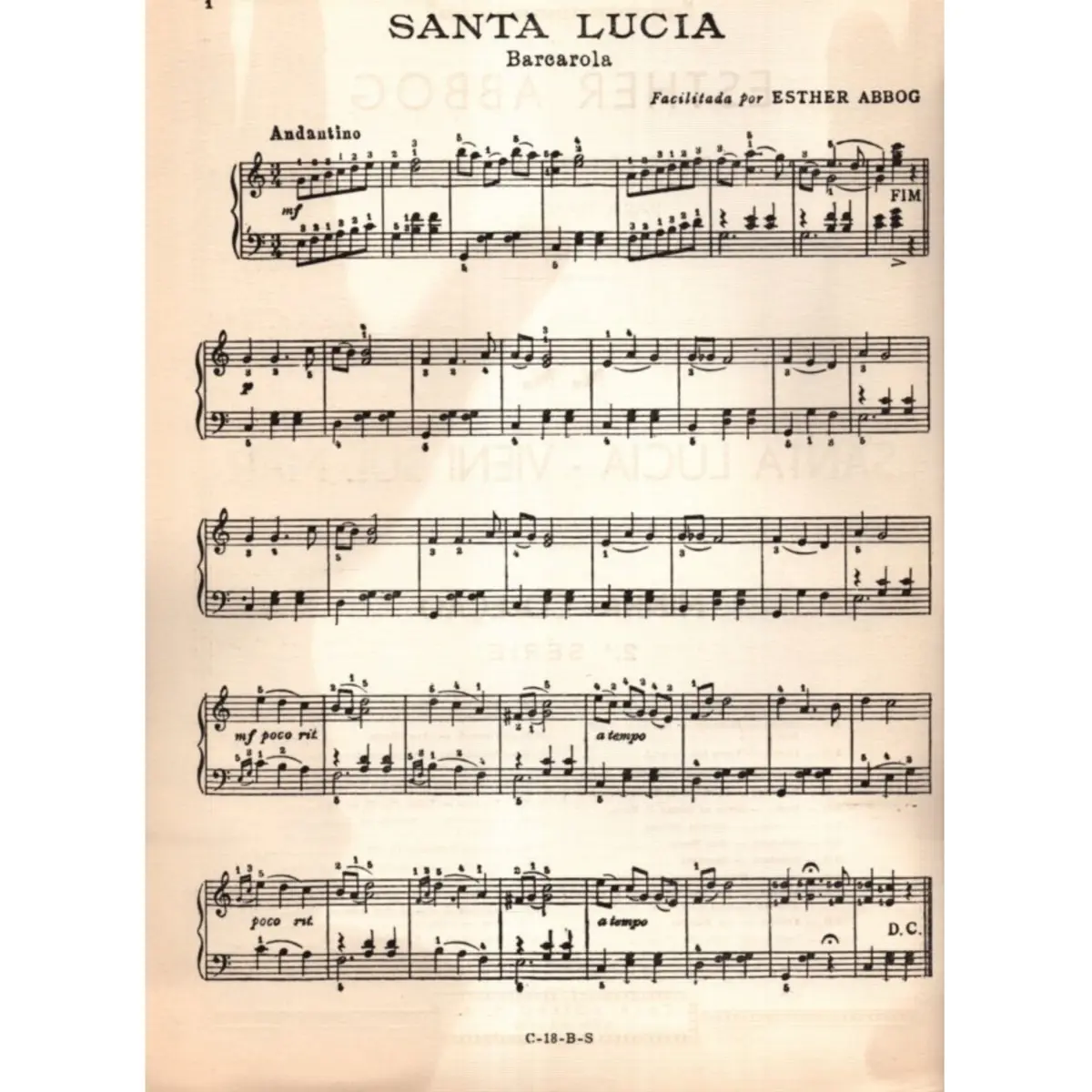Santa Lucia / Vieni Sul Mar  - Ar. E. Abbog  (Edição Antiga)