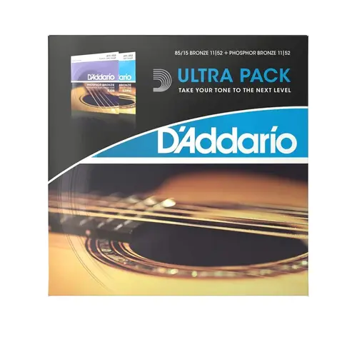 Encordoamento para violão aço 0.11 D'Addario ( kit 2 jogos) Phosphor Bronze Light EZ910 + EJ26t
