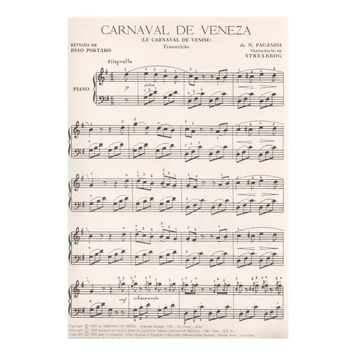 Carnaval De Veneza para piano