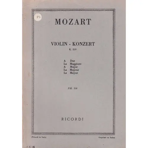 Violin-Konzert A Dur - Kv 219  (partitura de bolso)