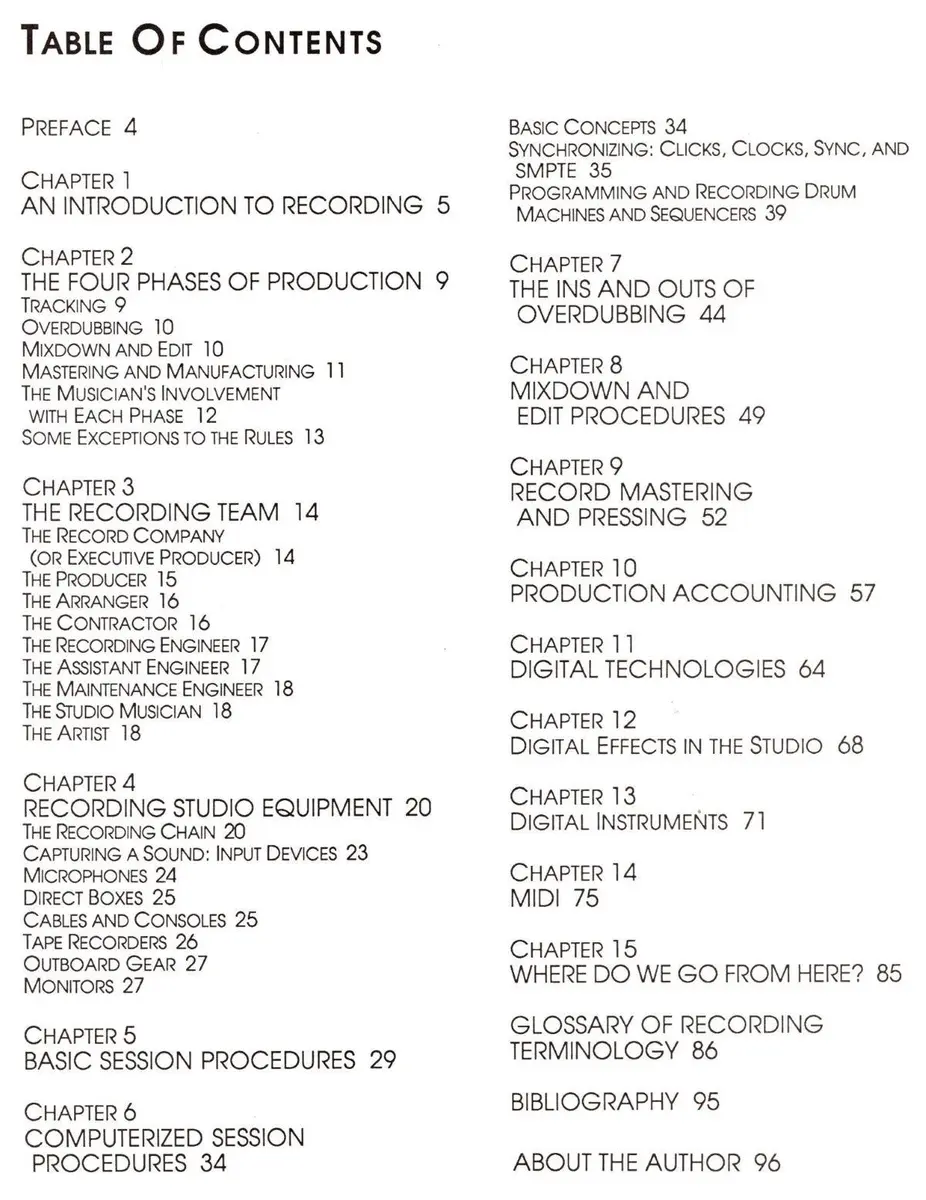 Recording Prodution Techniques For Musicians