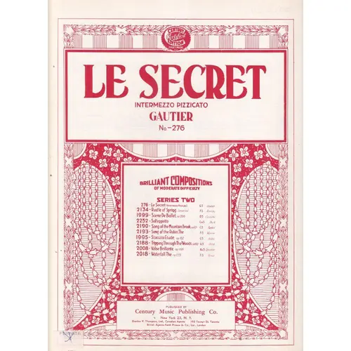 Le Secret - intermezzo pizzicato para piano