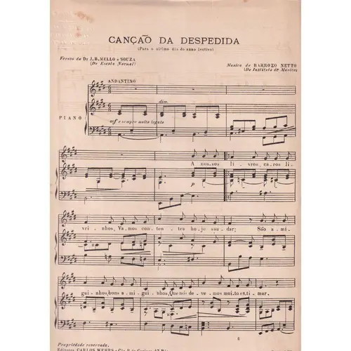 Canção da despedida para canto e piano