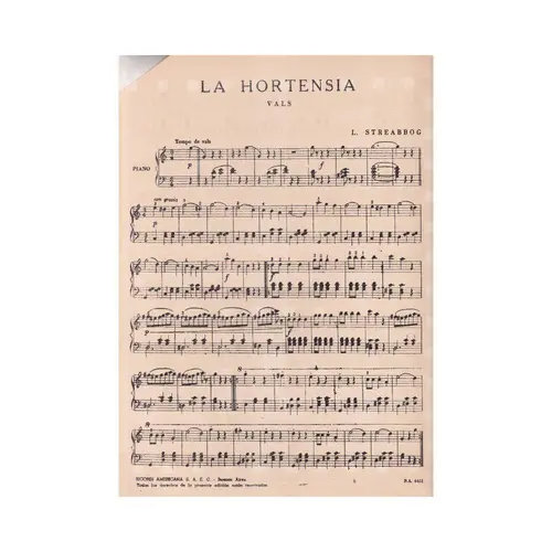 La Hortensia para piano - vals