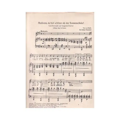 Madonna, du bist schoner als der Sonnenschein - fox - canto e piano