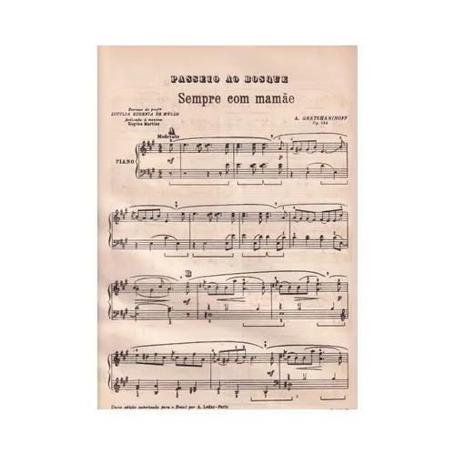Sempre com mamae - Passeio ao bosque n. 2 para piano; edição antiga