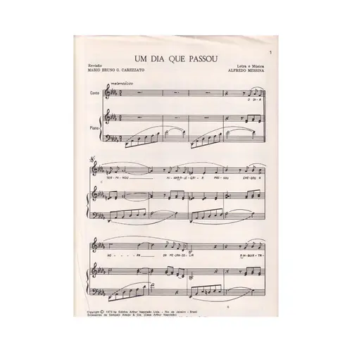 Um dia que passou - canto e piano