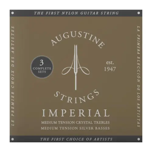 Encordoamento Para Violao Nylon Augustine Imperial Red - Tensão Media - (3 sets)
