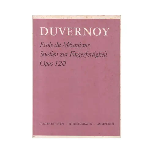 Ecole du Mecanisme, Studien zur Fibgerfertigkeit op. 120