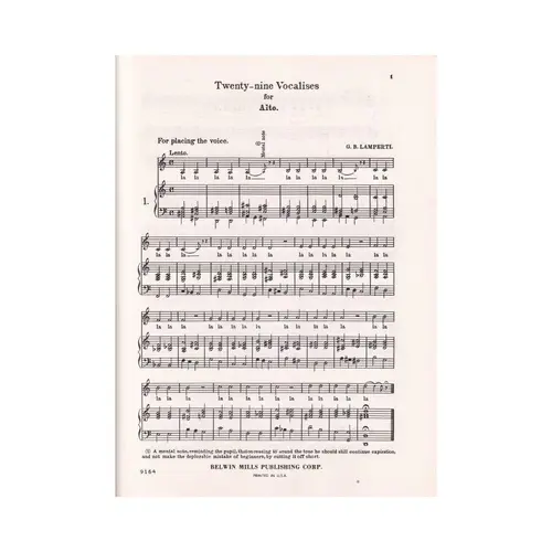 29 Preparatory Vocalises for  alto